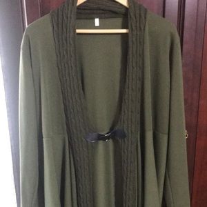 Olive green cardigan